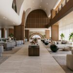 Premium Hotel Lobby Interior Design | Curved Luxury & Natural Wood