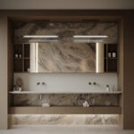 Luxury Hotel Bathroom Vanity Set | Modern Marble & Wood Design