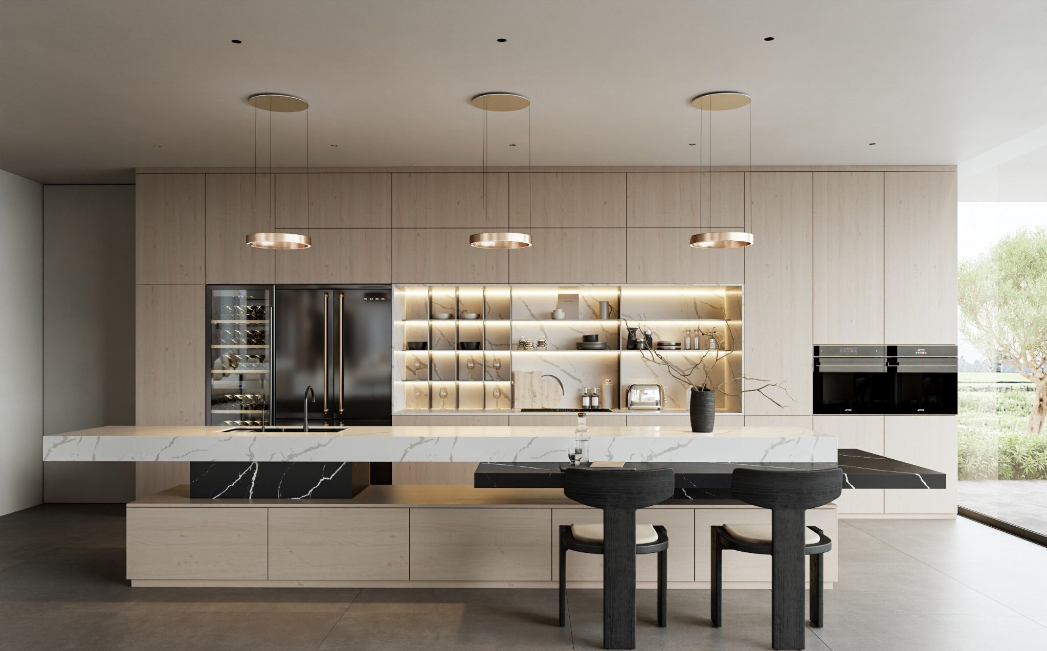 _MARGRIT_ KITCHEN 2024 COLLECTION Modern Light Wood Kitchen Cabinets | Luxury Custom Kitchen Island - Image 1