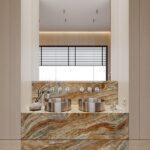 Natural Golden Onyx Double Wash Basin