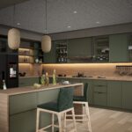 Custom Matte Sage Green Kitchen Cabinets
