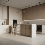 Custom Minimalist Light Wood Kitchen Cabinets | Modern Handleless Kitchen Set