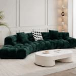 Emerald Curved Modular Sofa | Luxury Green Bouclé Sectional Couch