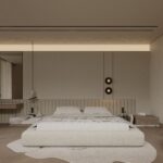 Custom Modern Low-Profile Boucle Bed