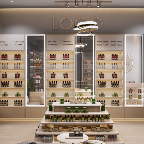 Custom Modern Skincare & Cosmetics Retail Display Fixtures