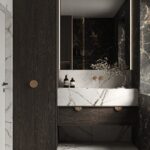 Luxury Floating Calacatta White Marble Bathroom Vanity